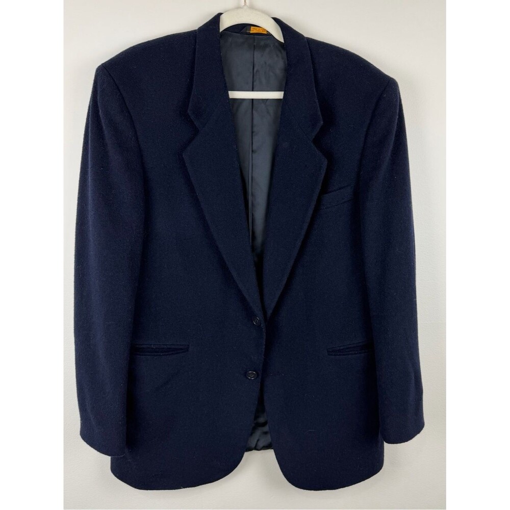 YSL Yves Saint Laurent Navy Wool Blazer 42R Vintage Mens Core Power